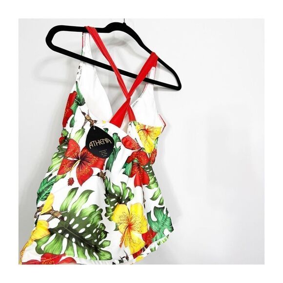 Athena Vibrant Floral Print Halter Tankini Swimwear Swimsuit Size 12 - Picture 4 of 8